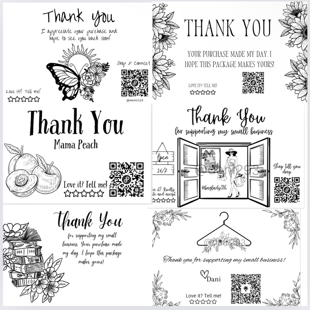 BUY NOW 200 Custom Thank You‎ QR Stickers Mix & Match - Picture 5 of 15
